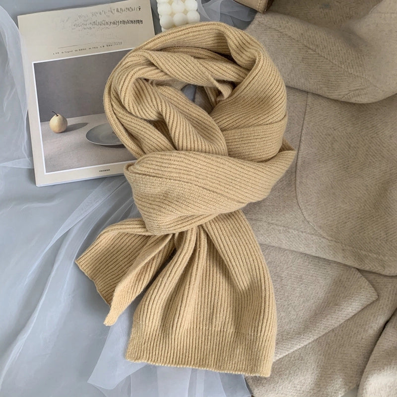 New Scarf Women's Winter Soft Warm Knitted Thickened Instagram Style Fashionable Scarf For Students