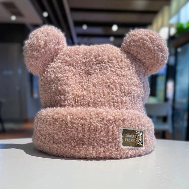 Women's Cartoon Style Cute Minimalist Solid Color Eaveless Wool Cap