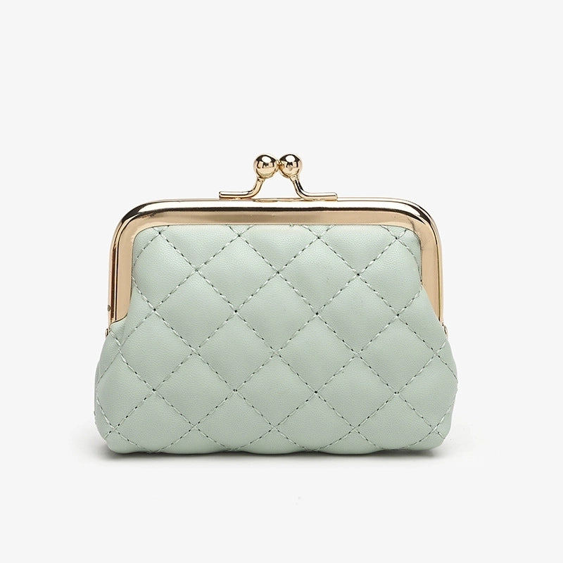 Women's Solid Color Pu Leather Clipped Button Wallets
