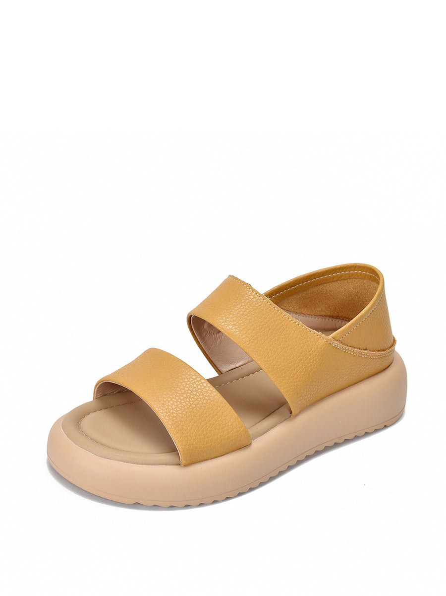 Women Casual Summer Leather Flat Sandals