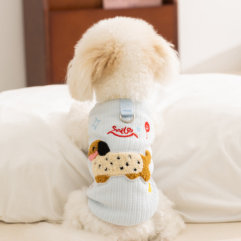 Cute Towel Dog Pattern Dog Vest Harness