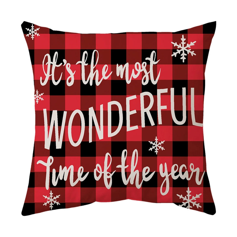 Classical Letter Short Plush Throw Pillow