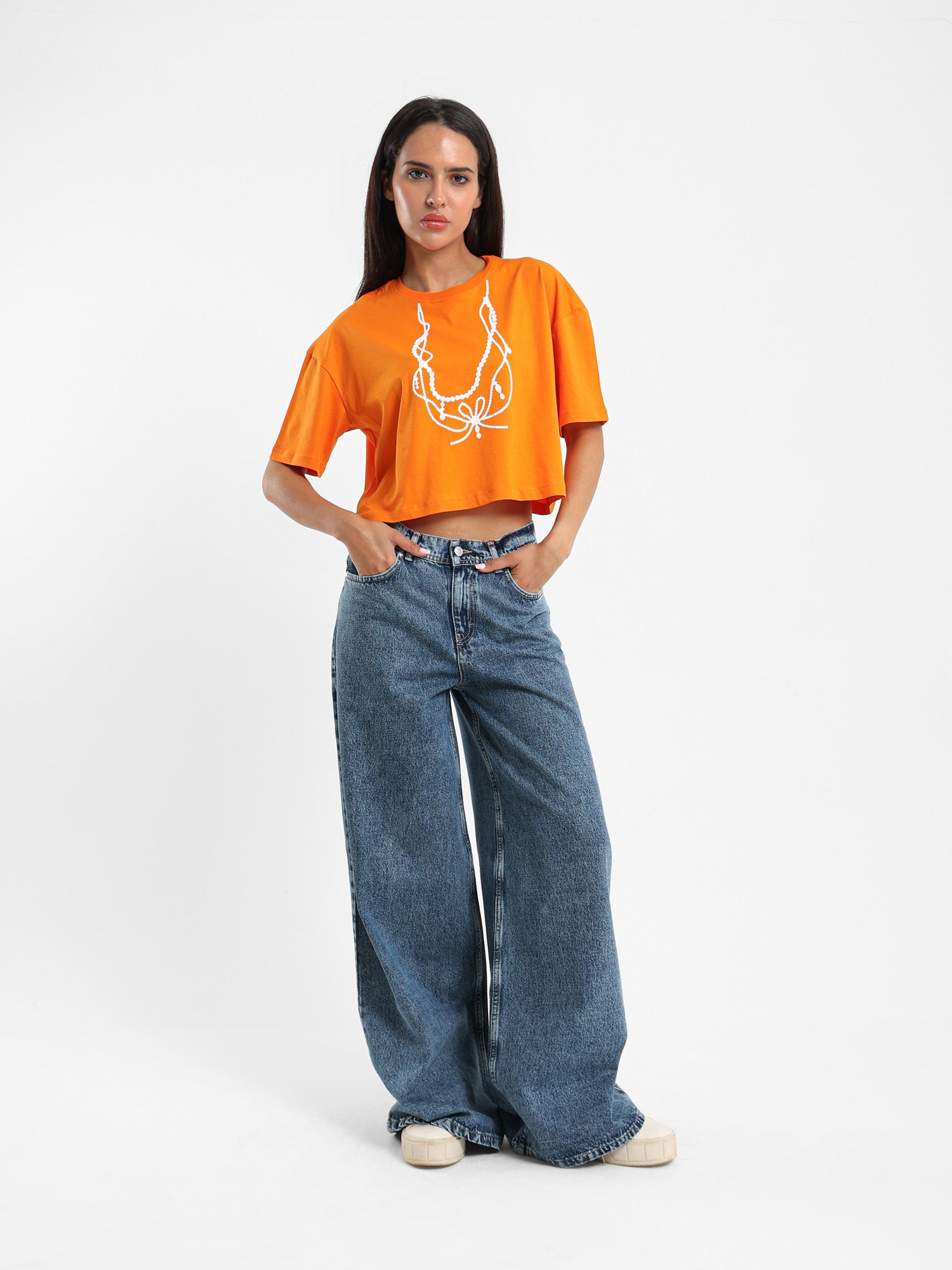 Cropped Half Sleeve Tee