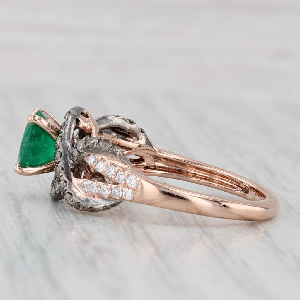 Le Vian Emerald Diamond Ring 14k Rose Gold Size 7 Engagement