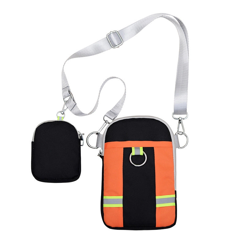 Women's Nylon Splicing Classic Style Square Zipper Phone Wallets