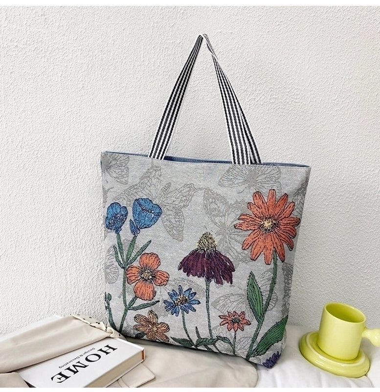 Unisex Vintage Style Portrait Animal Canvas Shopping Bags