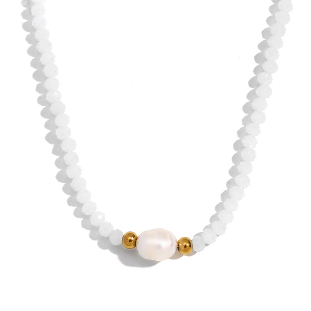 Fashion Round Circle Geometric Stainless Steel 18K Gold Plated Necklaces
