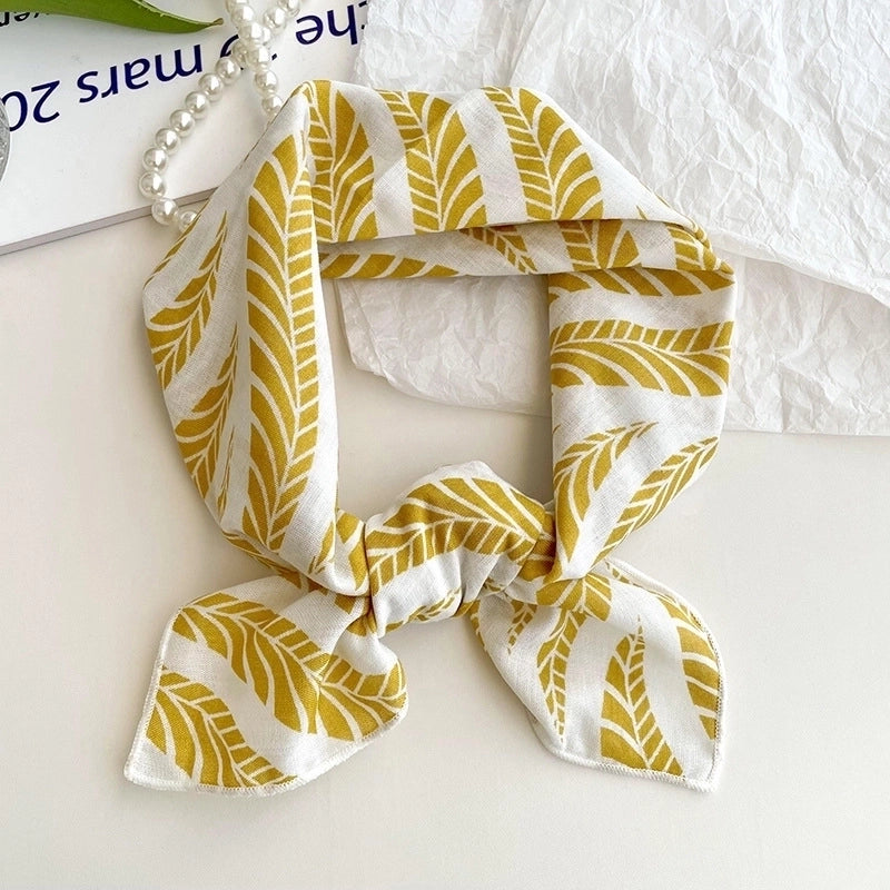 Women's Sweet Minimalist Color Block Cotton And Linen Printing Scarf