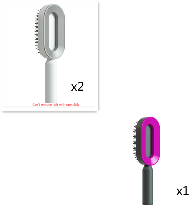 Self-cleaning hairbrush for women. One-button cleaning airbag to prevent hair loss