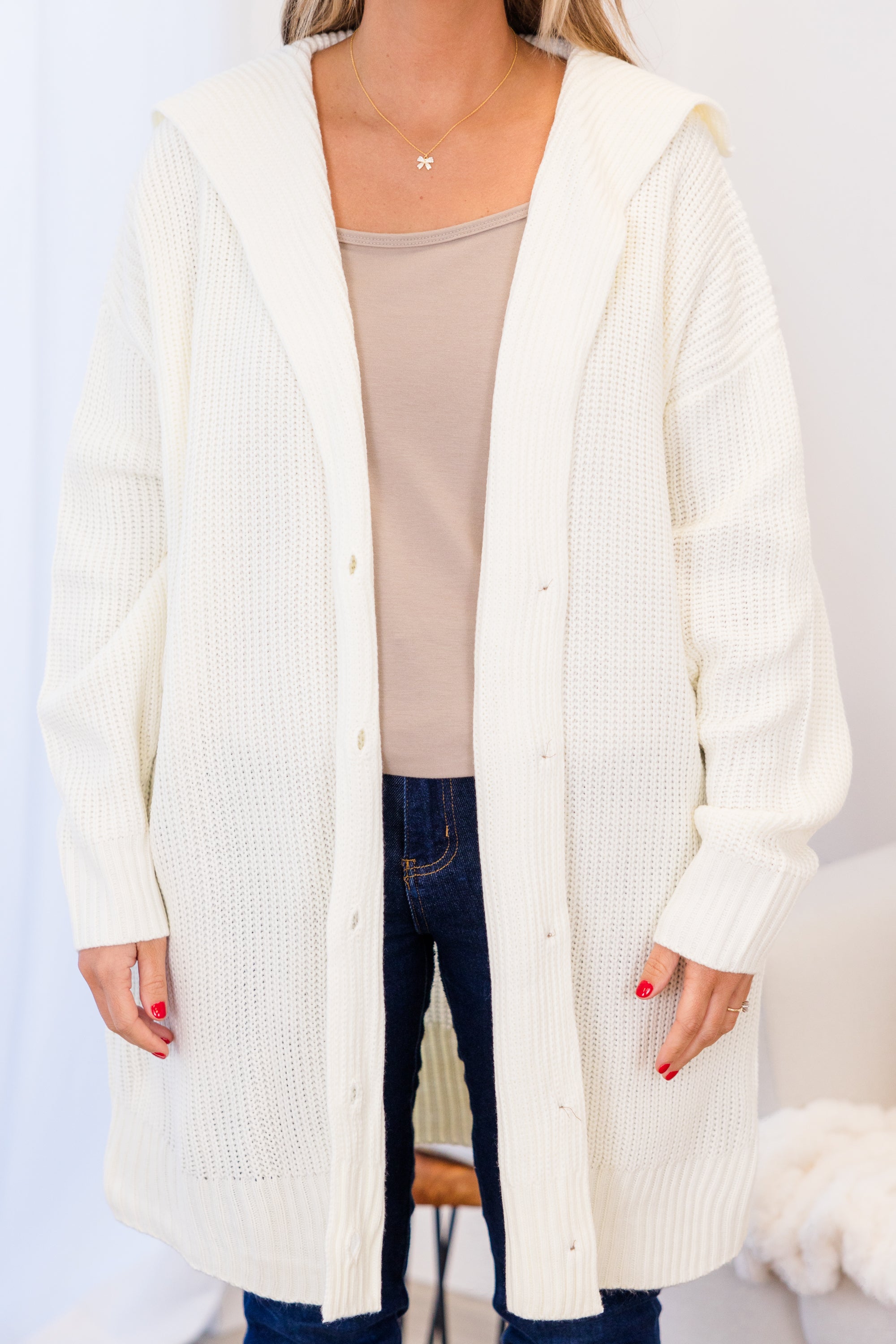 Lost Time Cardigan. Cream