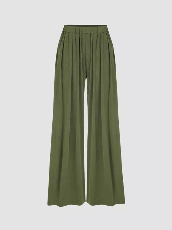 Loose Plus Size Elasticity Solid Color Split-Joint Pants Trousers