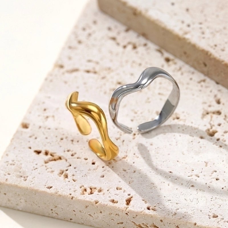 Minimalist Solid Color 304 Stainless Steel Plating Stainless Steel Rings