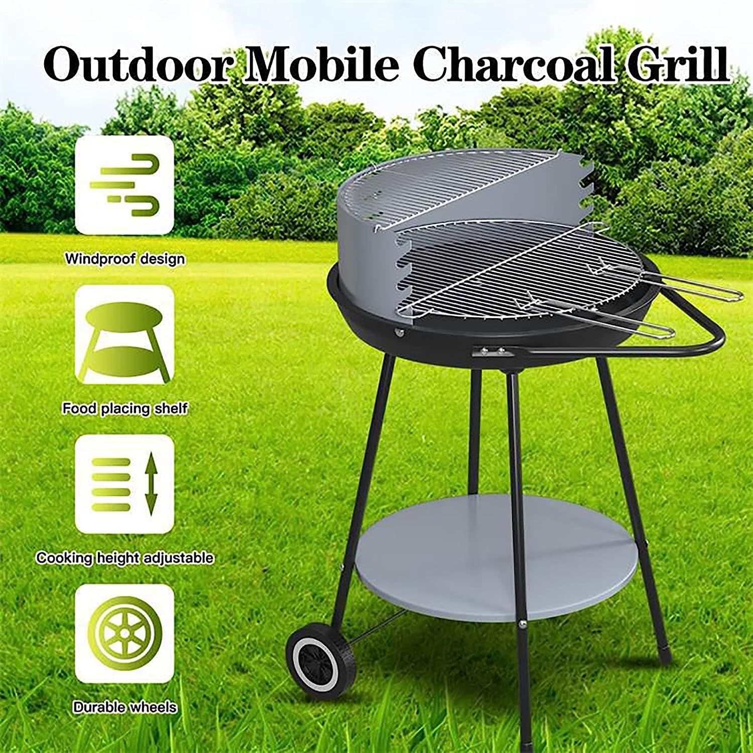 Open Grill Outdoor Portable Grill Round BBQ Plate