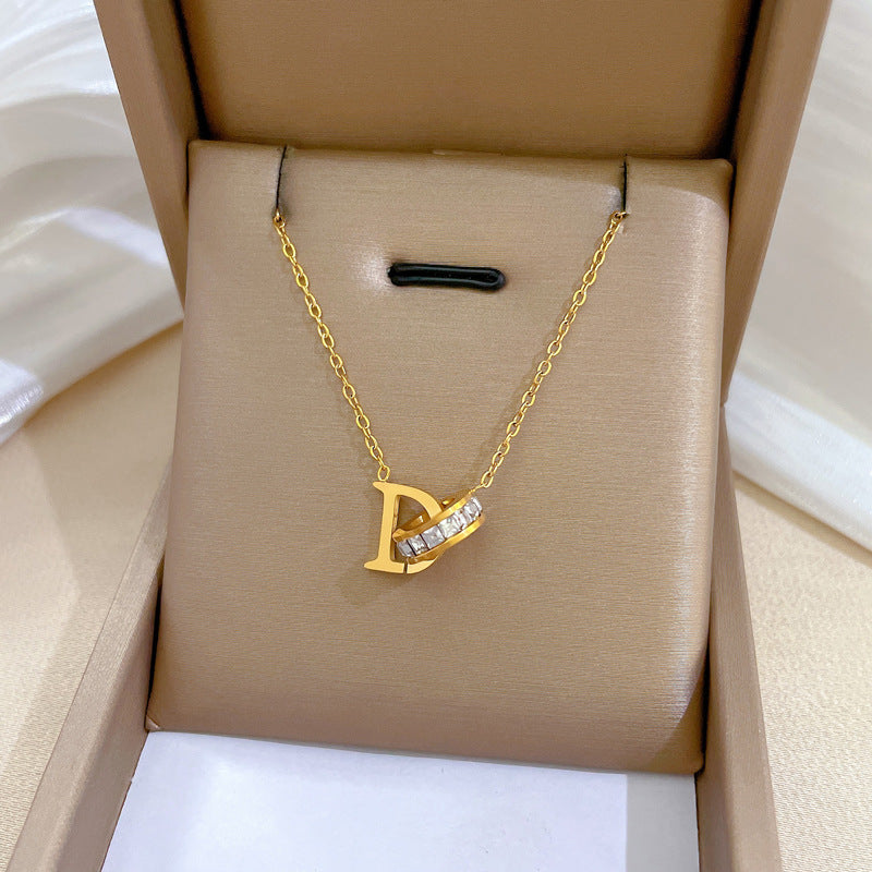 Fashion Geometric Titanium Steel Electroplating Necklaces