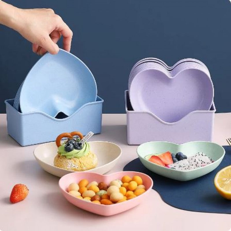 8Pcs Heart Shaped Spit Bone Dish Plates