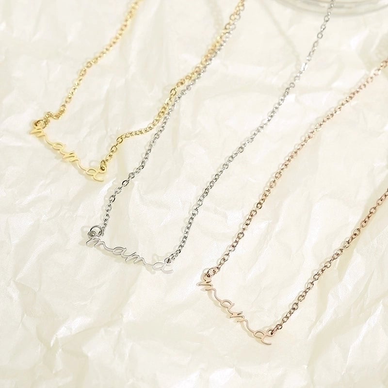 Minimalist Letter Titanium Steel 18K Gold Plated Plating Necklace