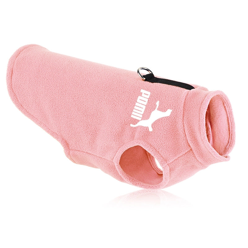 Autumn/winter Thickened Fleece Pet Clothing Trendy Dog Jacket Vest Ring Puller Thickened Dog Clothes Outerwear