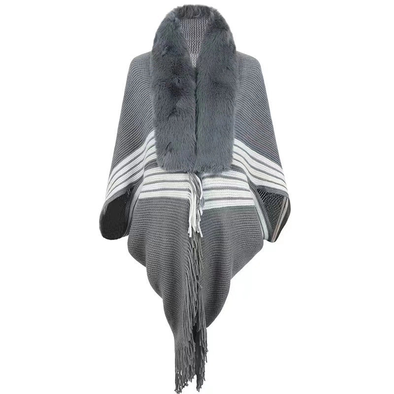 Women's Streetwear Stripe Polyester Tassel Shawl