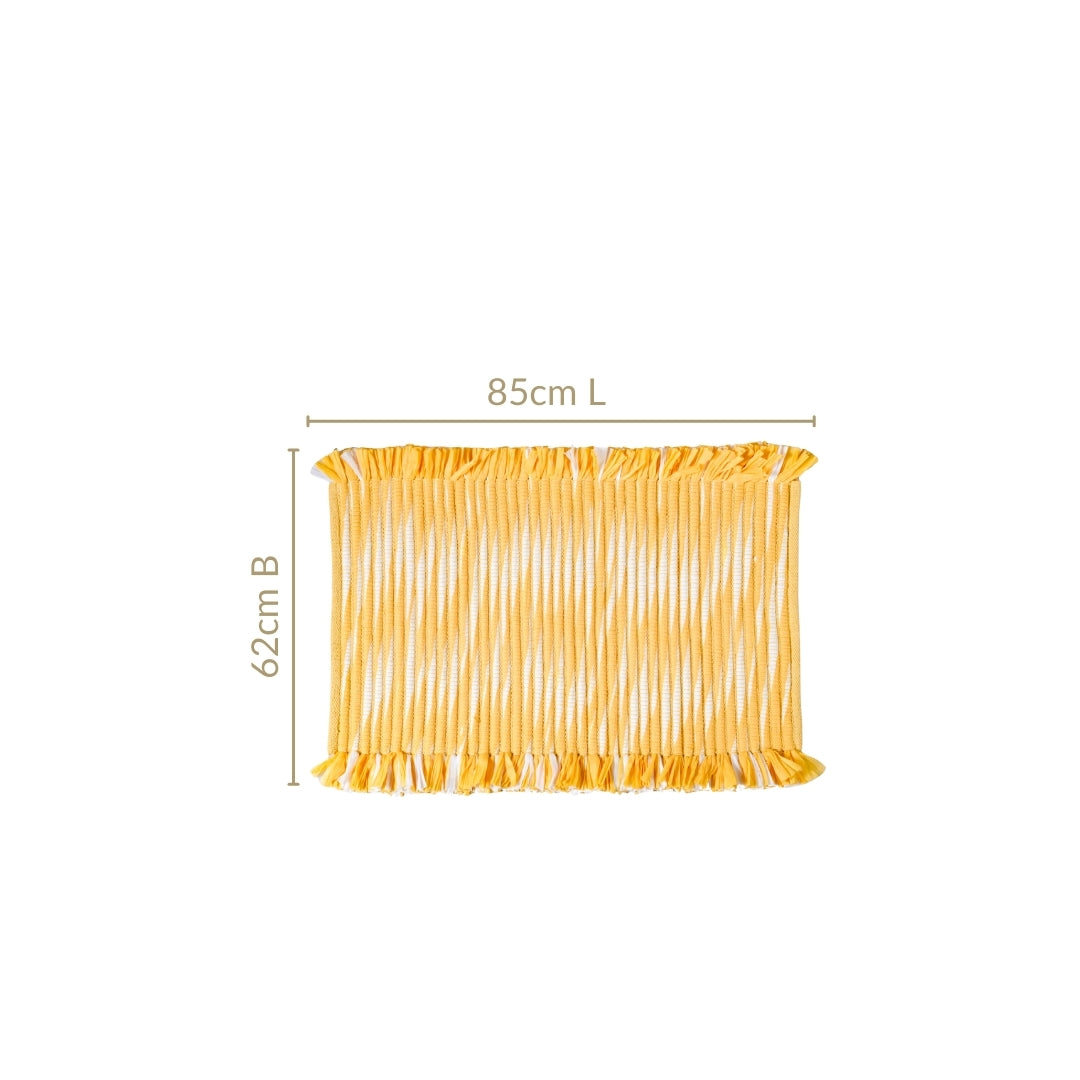 Sunny Stripes Textured Yellow Floor Mat 85x62cm