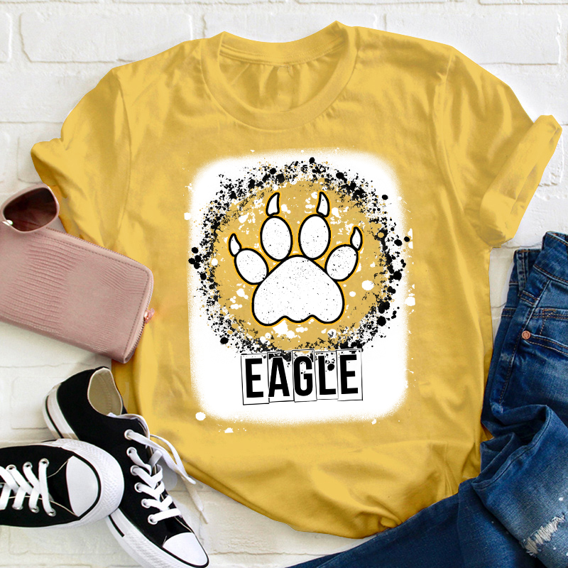 Personalized School Mascot Leopard Paw Teacher T-Shirt