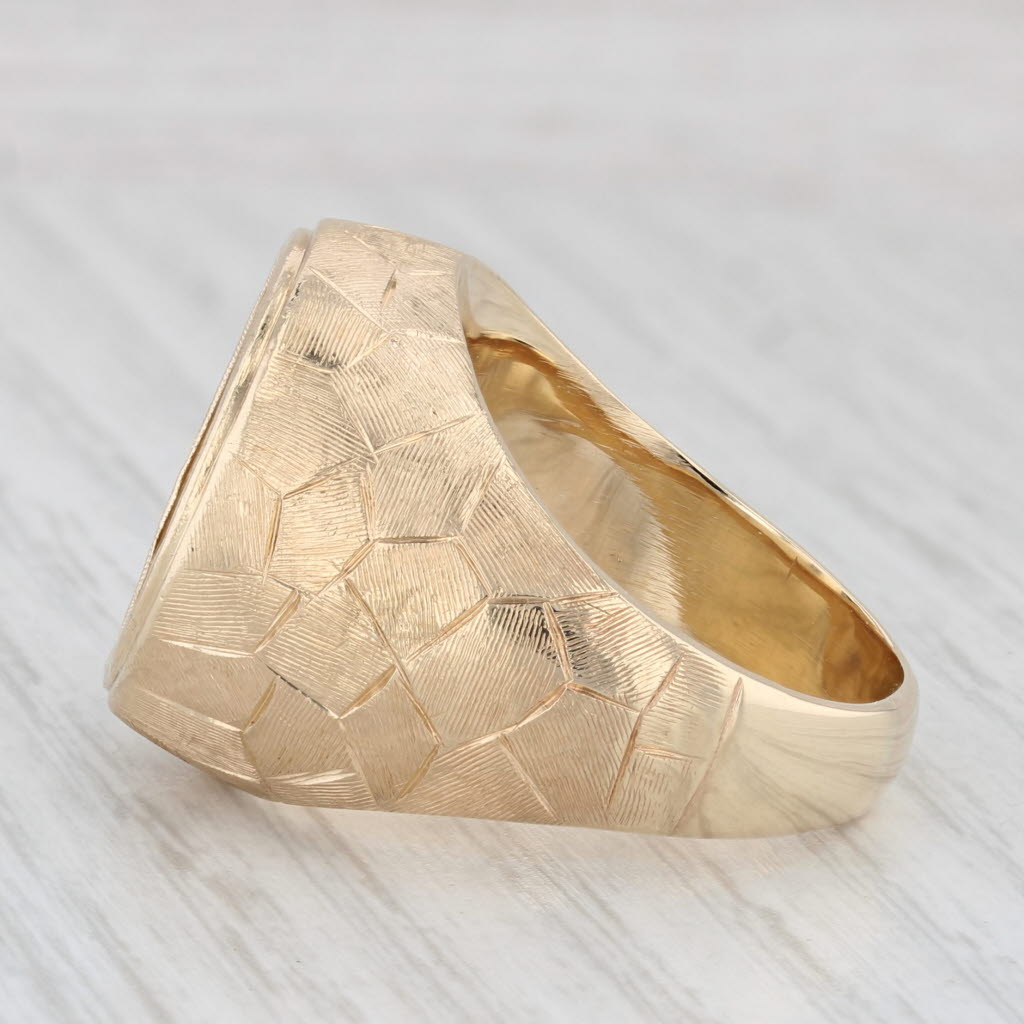 Authentic 1913 2.50 Indian Head Coin Ring 14k 900 Yellow Gold Size 11.5 Men's
