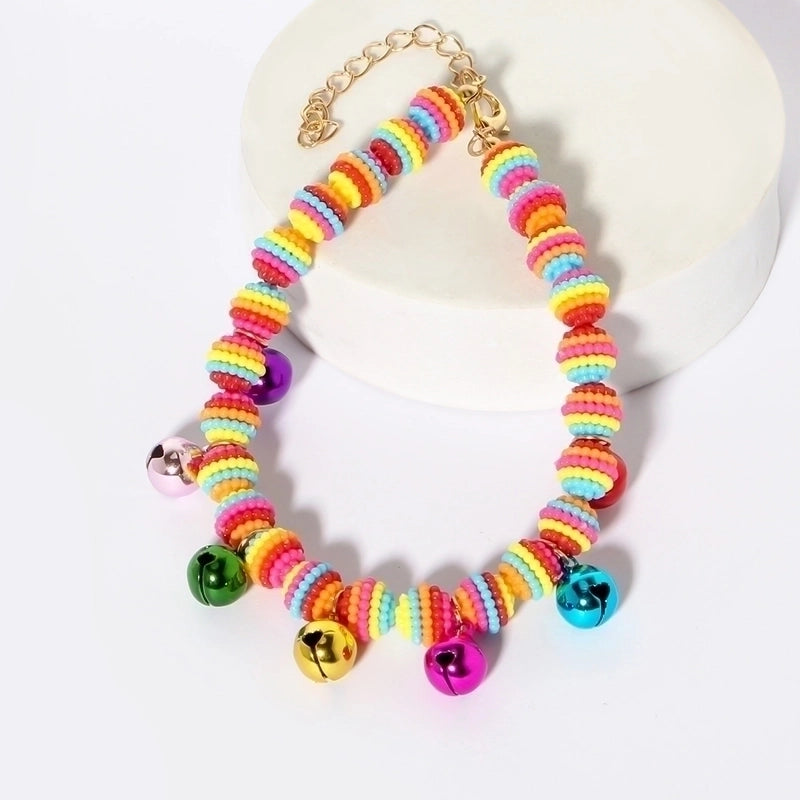 IG Style Cute Plastic Christmas Bell Beaded Pet Collar