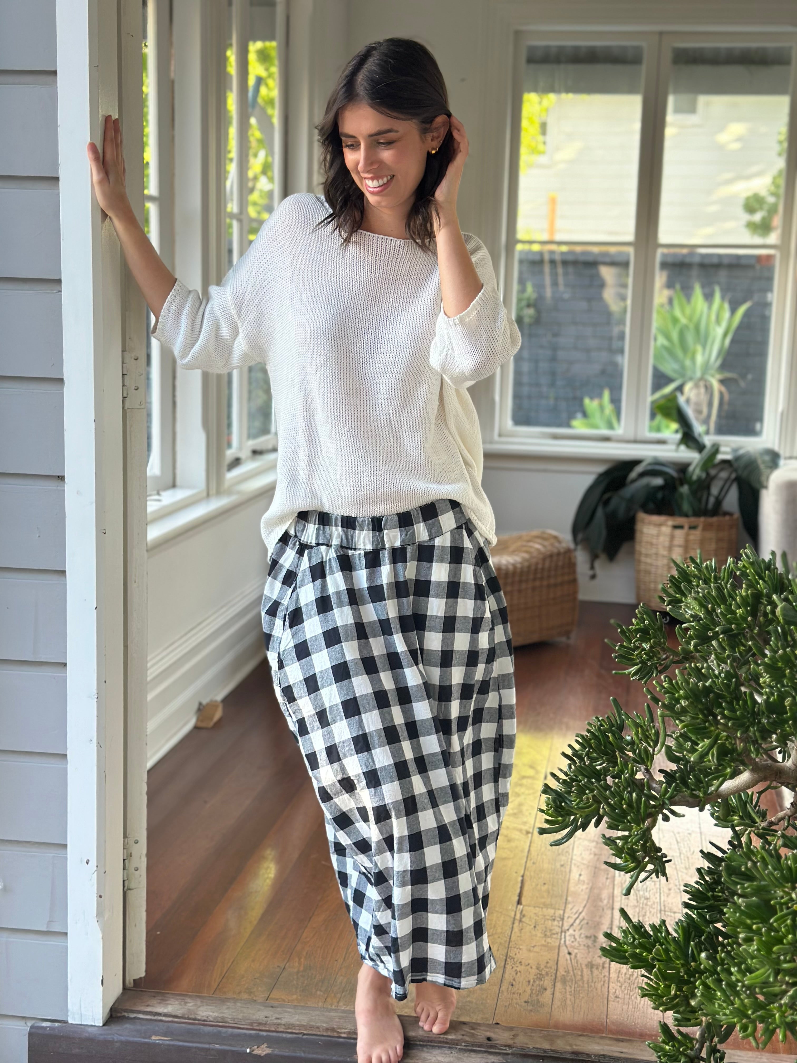 lana skirt - black check