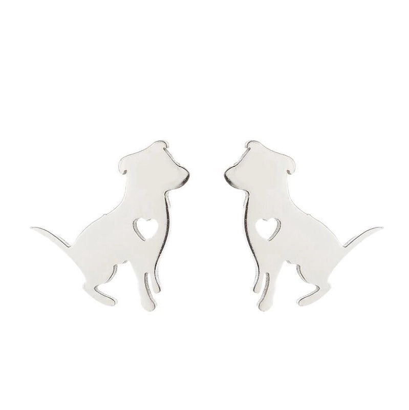 Minimalist Animal Stainless Steel Plating Hollow Out Ear Studs 1 Pair