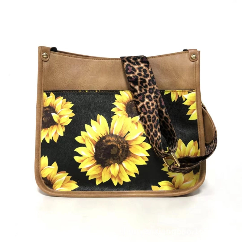 Women's Medium Pu Leather Solid Color Leopard Streetwear Zipper Crossbody Bag