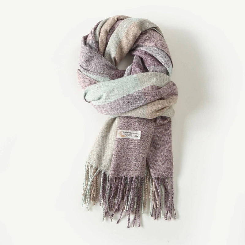 Women's Minimalist Classic Style Color Block Imitation Cashmere Scarf