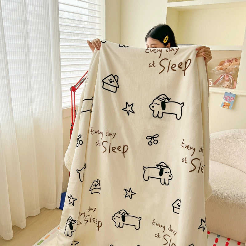 Casual Elegant Animal Heart Shape Milk Fiber Blanket Bedding