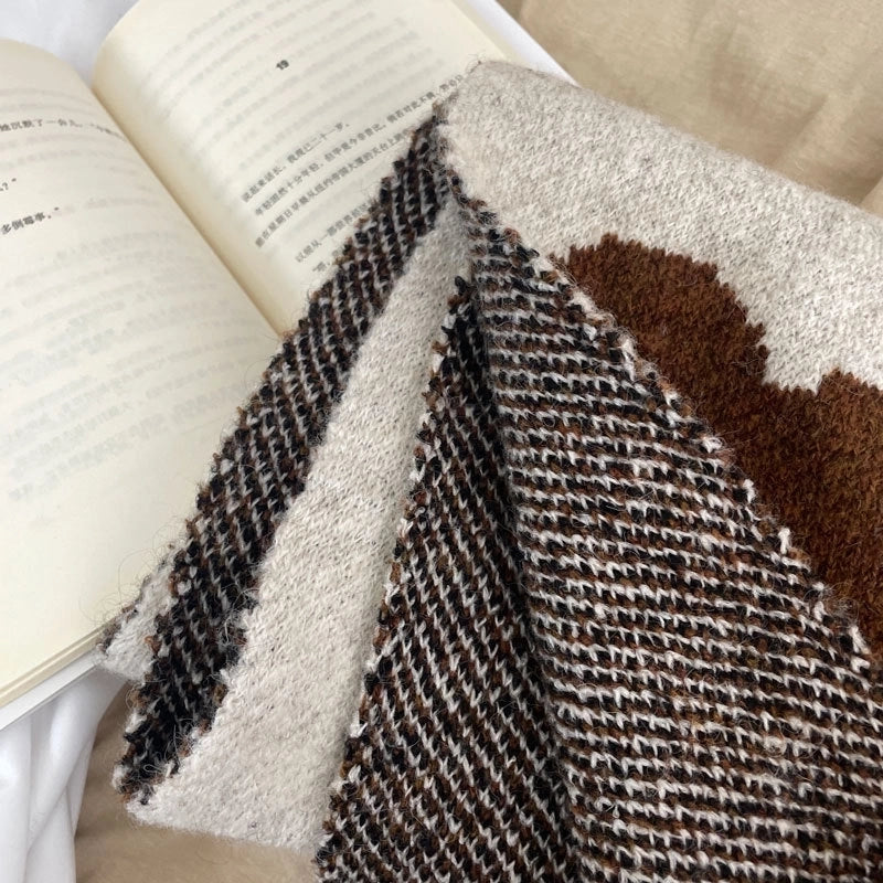 Women's Vintage Style Dog Wool Blend Scarf