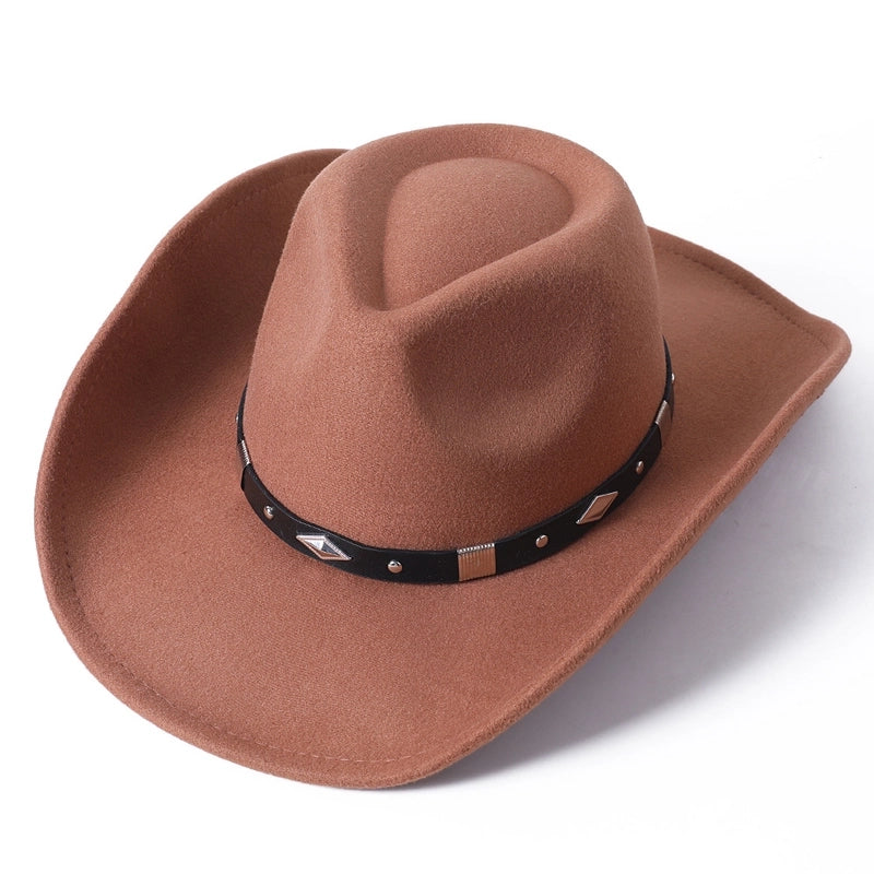 Cowboy Hat Woolen Jazz Gift Hat Men And Women Autumn And Winter Felt Hat Big Brim