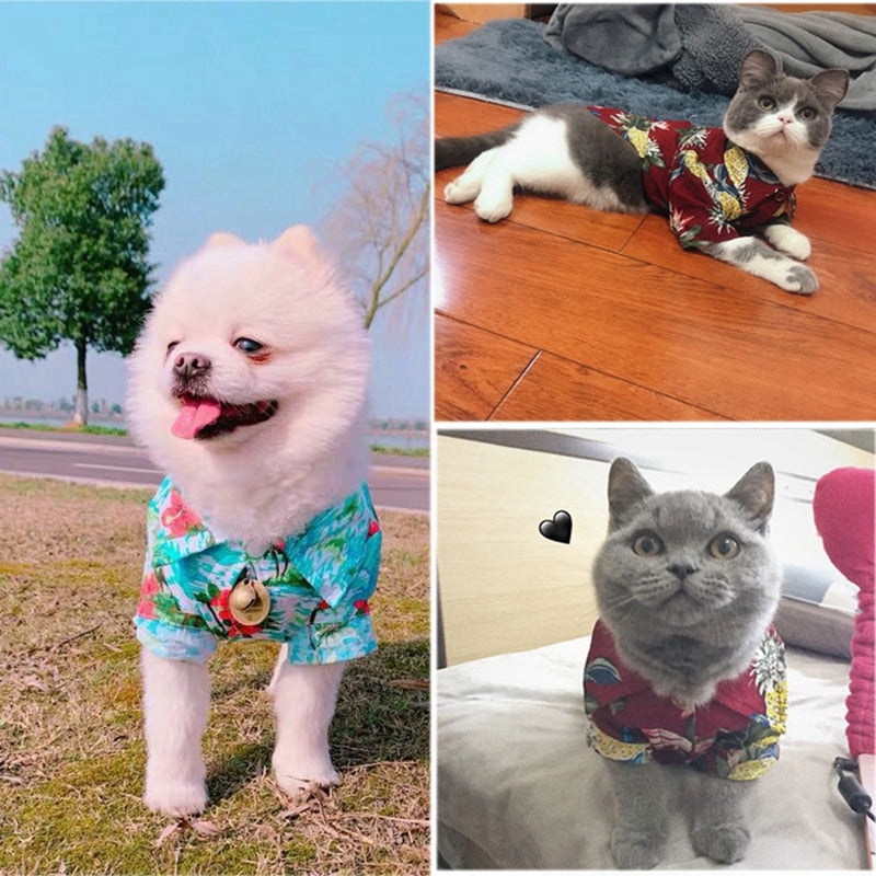 FLORAL PRINTED CAT DOG CLOTHES