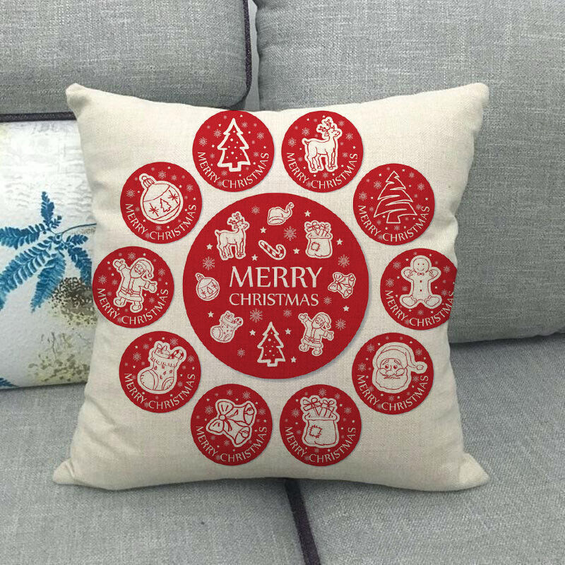 18 Cojines Merry Xmas Couch Throw Pillow Cover Case Home Sofa Decor Pillowslip