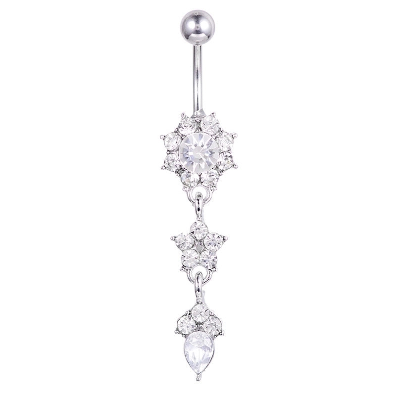 Belly Rings Exaggerated Flower Alloy Diamond