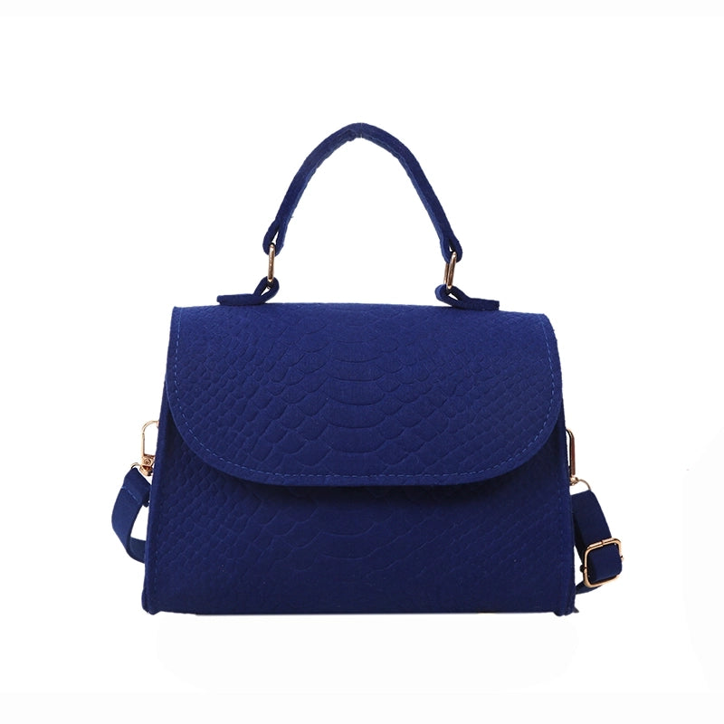 Women's Mini Pu Solid Color Crocodile Fashion Square Magnetic Buckle Flip Cover Shoulder Bag Handbag Crossbody Bag