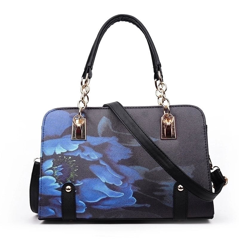 Women's Medium Pu Leather Color Block Streetwear Square Zipper Tote Bag