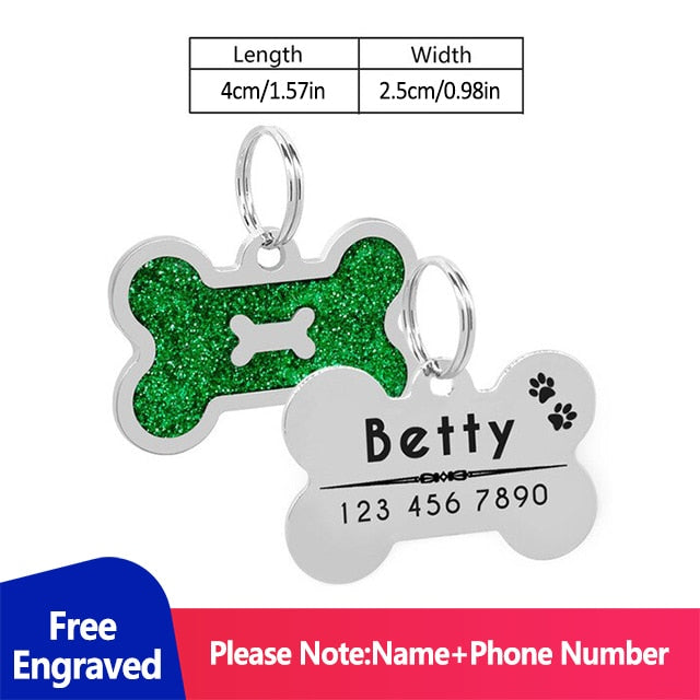 Bling Bone Personalized ID Dog Tags