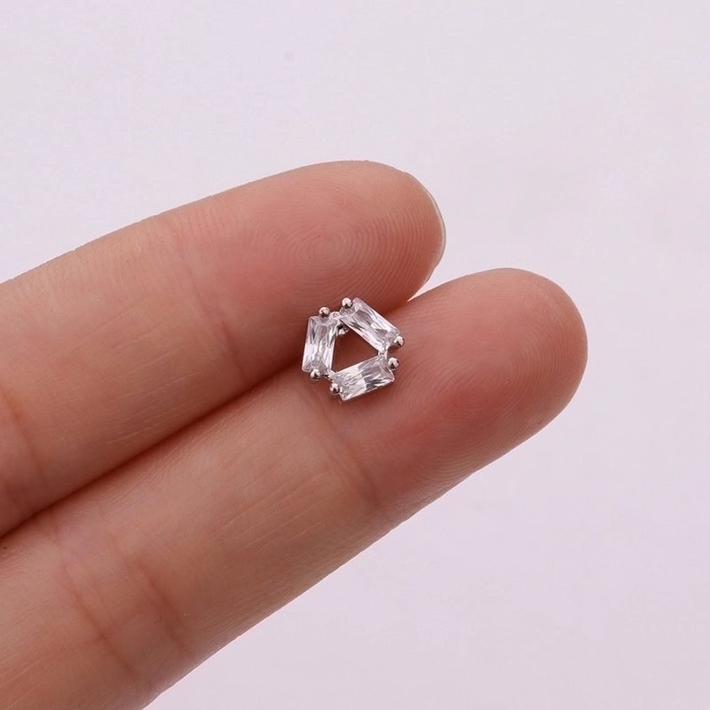 5 Pieces Ear Cartilage Rings & Studs Snowflake Copper Inlaid Shell