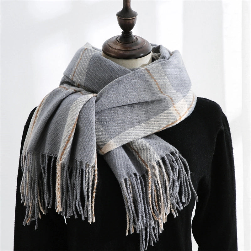 Scarf Women Winter Sweet Warm Scarf Shawl Cashmere Scarf Plaid Scarf Shawl