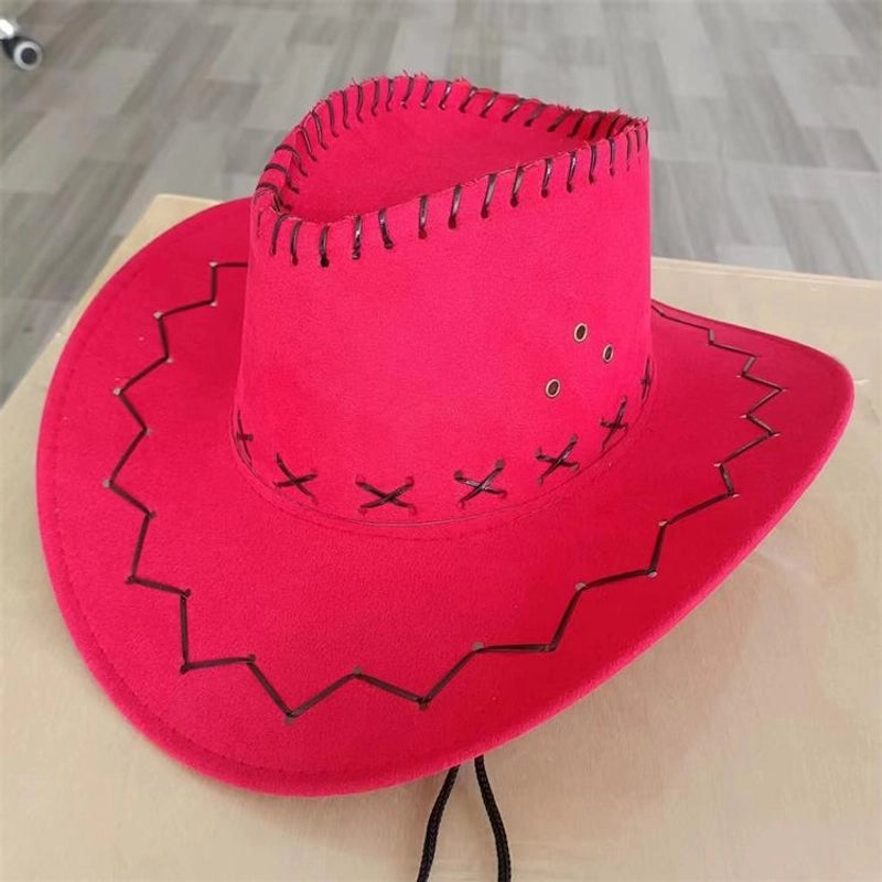 New Fashion Chicken Skin Deerskin Velvet Knight Western Cowboy Hat Camouflage Cloth Hat Travel Sun Hat Straw Hat