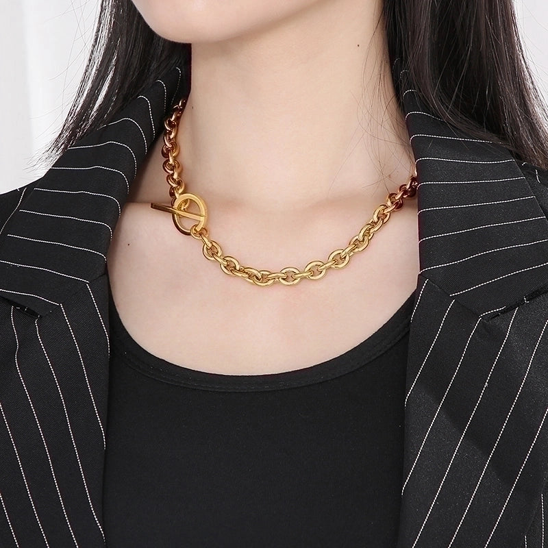 Fashion Geometric Titanium Steel 18K Gold Plated Plating Stainless Steel Jewelry Sets
