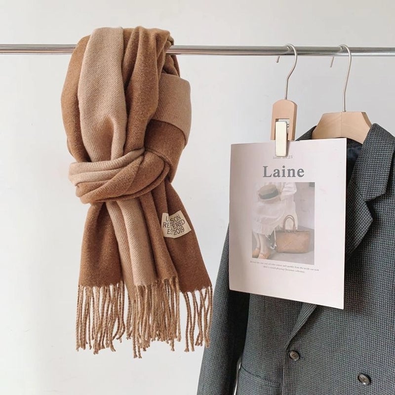 Ruibei Dandelion Cashmere Scarf Winter Thickened  Versatile Women's Warm Gift Double-sided Scarf