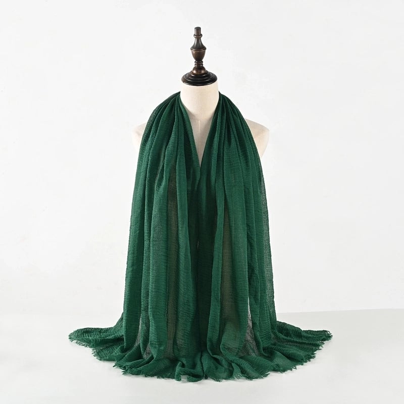 Women's Vacation Minimalist Solid Color Cotton Silk Scarf