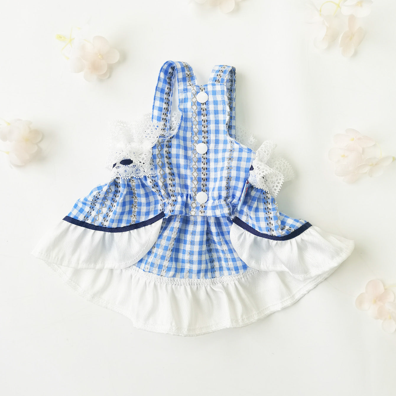 Sweet Plaid Lace Design Dog Cat Dress