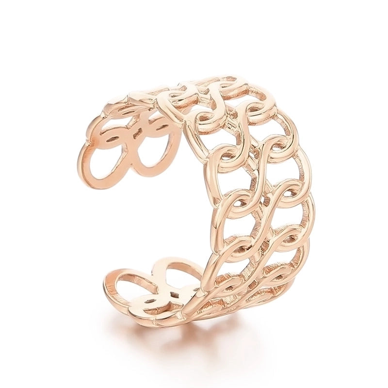 Minimalist Solid Color Titanium Steel 18K Gold Plated Polishing Open Rings