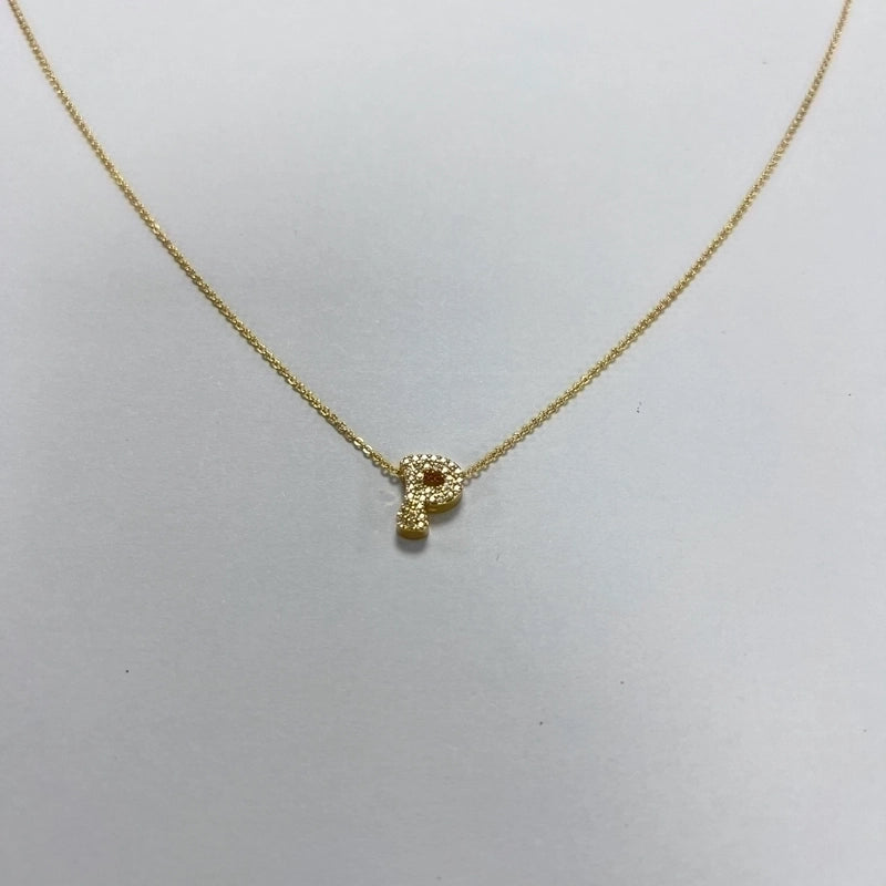 Minimalist Letter Copper Zircon Necklace In Bulk