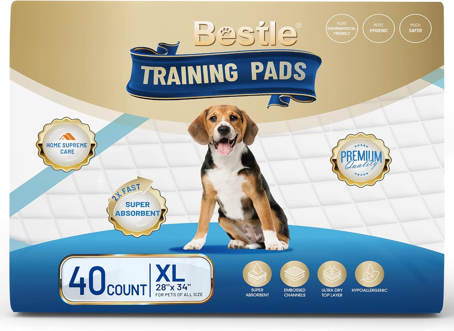 Extra Large Pet Training and Puppy Pads Pee Pads for Dogs 28x34 -40 Count Super Absorbent & Leak-Proof