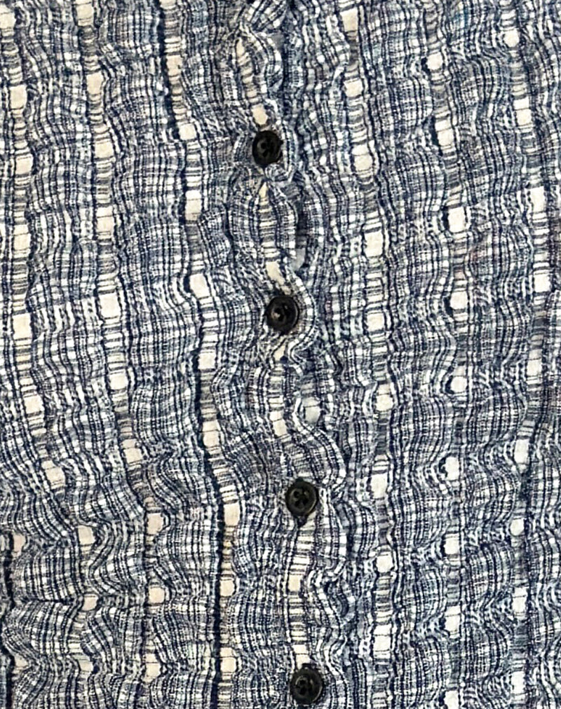 Yejina Shirt Bubble Gingham Dark Blue